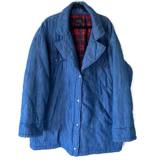 Lane Bryant Quilted Denim Textured Jacket Plus Size 24 - Picture 2 of 8